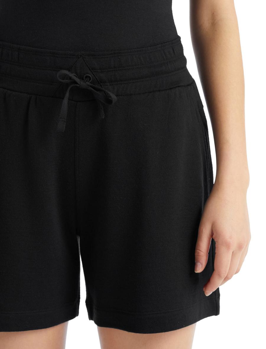 Black Icebreaker Merino Crush Women's Shorts | AU 1506KORI